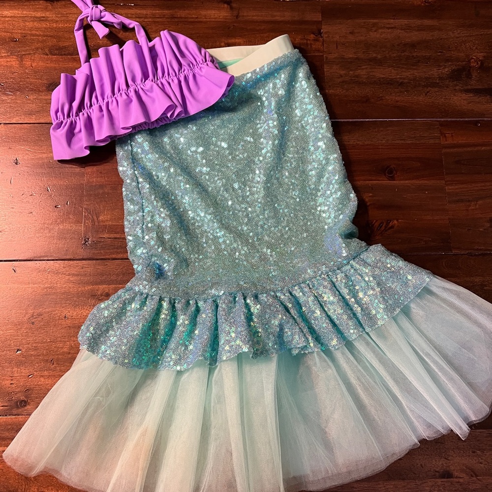Belle Threads Mermaid Crop & Skirt Outfit Set in Teal Size 4T